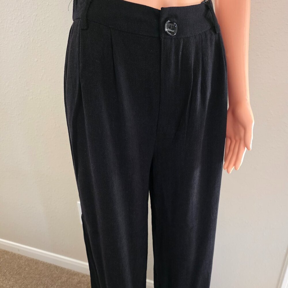 Blenca women's long linen blend pants, size L.